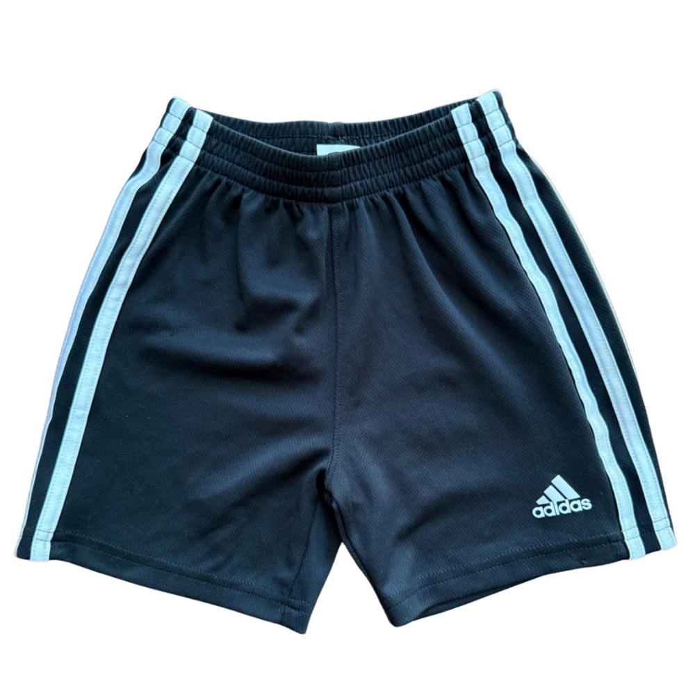 adidas Boys' Classic black and white 3-Stripes Shorts in excellent condition